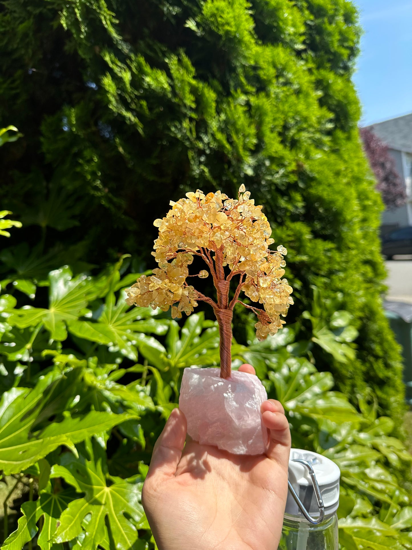 Crystal Tree with Rose Quartz Base