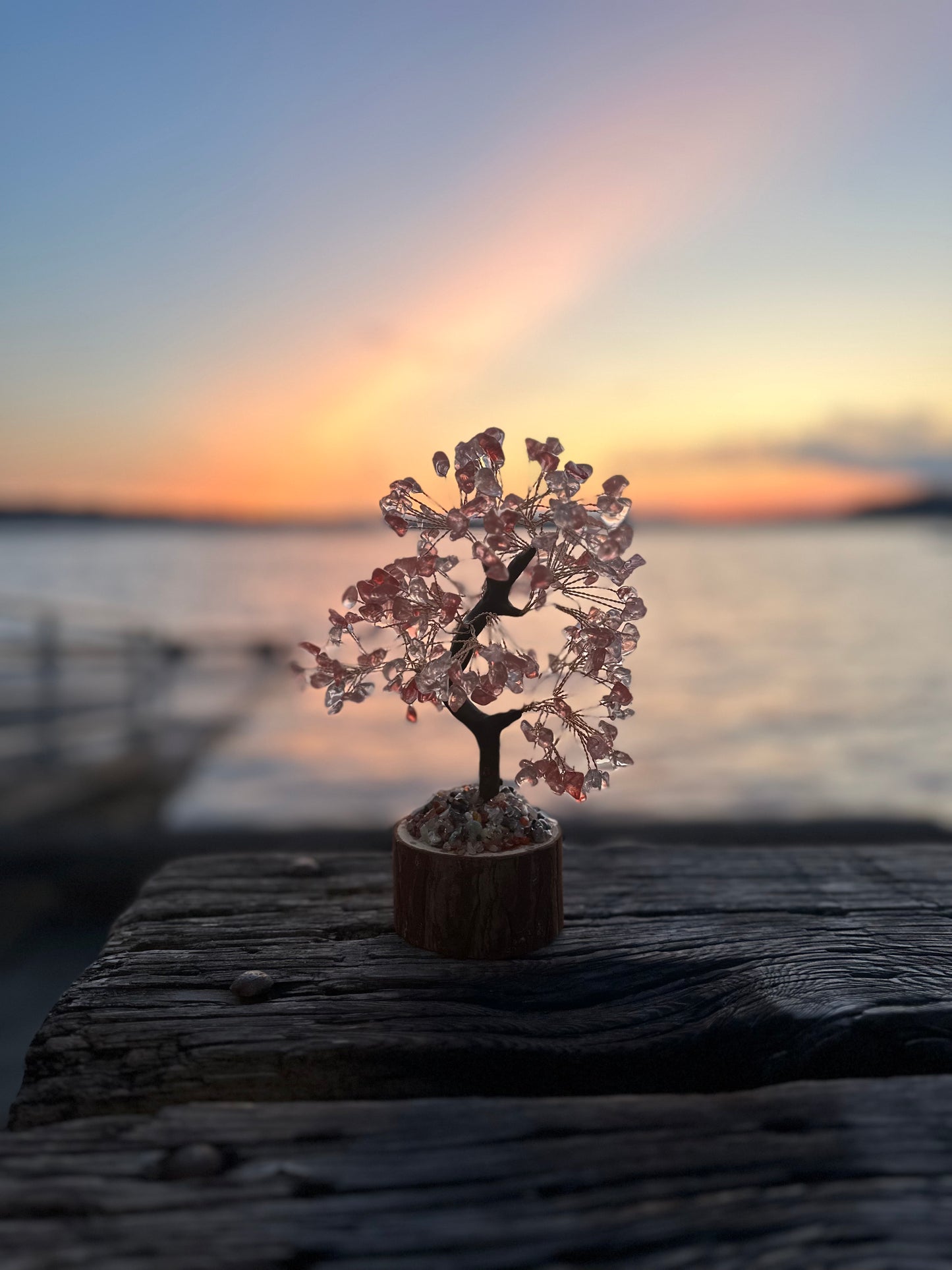 Crystal Tree with Wood Base